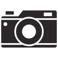 Glyph icon for digital camera. vector
