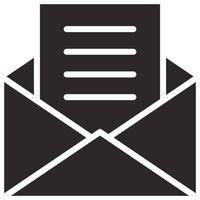 Glyph icon for envelope letter. vector