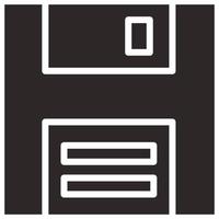 Glyph icon for floppy disk. vector