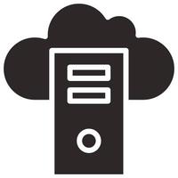 Glyph icon for cloud server. vector