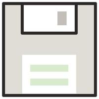 Filled color outline icon for floppy disk. vector