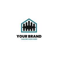 Fence home solution logo design vector illustration, fence logo design