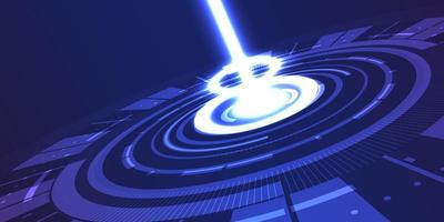 Abstract technology innovation circle with laser beam, sci-fi concept background. vector