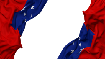 Samoa Flag Cloth Wave Banner in the Corner with Bump and Plain Texture, Isolated, 3D Rendering png