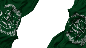 Gilgit Baltistan Flag Cloth Wave Banner in the Corner with Bump and Plain Texture, Isolated, 3D Rendering png