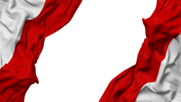 Indonesië vlag kleding Golf banier in de hoek met buil en duidelijk textuur, geïsoleerd, 3d renderen png