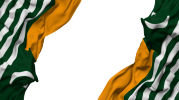 Azad Jammu and Kashmir, AJK Flag Cloth Wave Banner in the Corner with Bump and Plain Texture, Isolated, 3D Rendering png