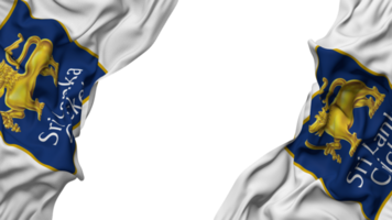 Sri Lanka Cricket, SLC Flag Cloth Wave Banner in the Corner with Bump and Plain Texture, Isolated, 3D Rendering png