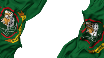 Bangladesch Kricket Planke, bcb Flagge Stoff Welle Banner im das Ecke mit stoßen und einfach Textur, isoliert, 3d Rendern png