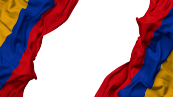 Arménie drapeau tissu vague bannière dans le coin avec bosse et plaine texture, isolé, 3d le rendu png