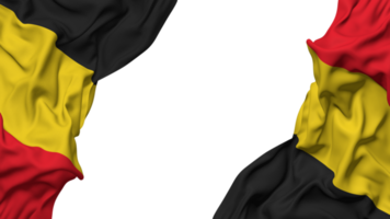 belgie vlag kleding Golf banier in de hoek met buil en duidelijk textuur, geïsoleerd, 3d renderen png