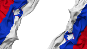 Slovenië vlag kleding Golf banier in de hoek met buil en duidelijk textuur, geïsoleerd, 3d renderen png