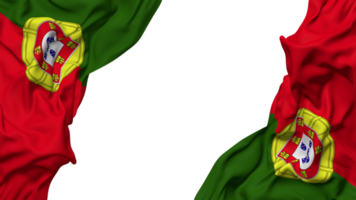 portugal flagga trasa Vinka baner i de hörn med stöta och enkel textur, isolerat, 3d tolkning png