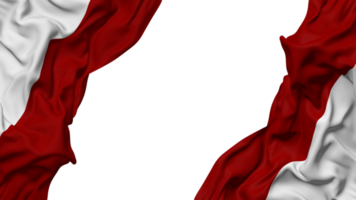 Monaco Flag Cloth Wave Banner in the Corner with Bump and Plain Texture, Isolated, 3D Rendering png