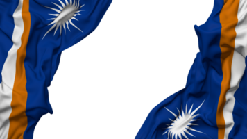 Marshall Islands Flag Cloth Wave Banner in the Corner with Bump and Plain Texture, Isolated, 3D Rendering png