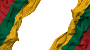 Lituânia bandeira pano onda bandeira dentro a canto com colisão e avião textura, isolado, 3d Renderização png