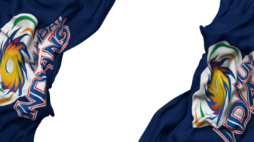 Mumbai Indians, MI Flag Cloth Wave Banner in the Corner with Bump and Plain Texture, Isolated, 3D Rendering png