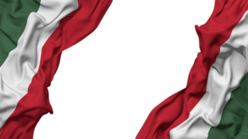 Hungary Flag Cloth Wave Banner in the Corner with Bump and Plain Texture, Isolated, 3D Rendering png