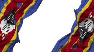 eswatini drapeau tissu vague bannière dans le coin avec bosse et plaine texture, isolé, 3d le rendu png