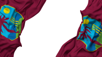 Cricket West Indies, CWI Flag Cloth Wave Banner in the Corner with Bump and Plain Texture, Isolated, 3D Rendering png