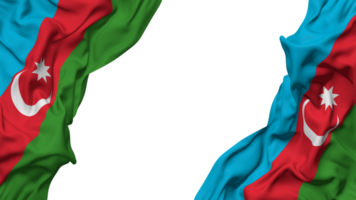 Azerbaijan Flag Cloth Wave Banner in the Corner with Bump and Plain Texture, Isolated, 3D Rendering png