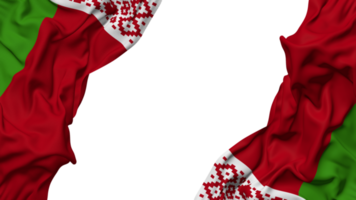 Belarus Flag Cloth Wave Banner in the Corner with Bump and Plain Texture, Isolated, 3D Rendering png