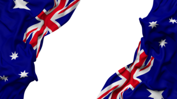 Australia Flag Cloth Wave Banner in the Corner with Bump and Plain Texture, Isolated, 3D Rendering png