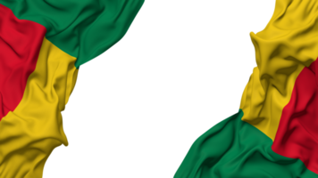 Benin Flag Cloth Wave Banner in the Corner with Bump and Plain Texture, Isolated, 3D Rendering png