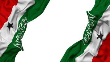 Somaliland Flag Cloth Wave Banner in the Corner with Bump and Plain Texture, Isolated, 3D Rendering png