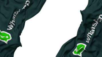 WhatsApp vlag kleding Golf banier in de hoek met buil en duidelijk textuur, geïsoleerd, 3d renderen png