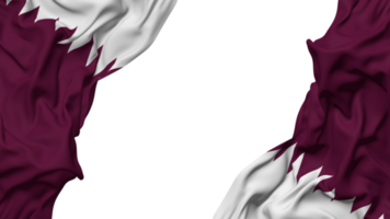 Qatar Flag Cloth Wave Banner in the Corner with Bump and Plain Texture, Isolated, 3D Rendering png