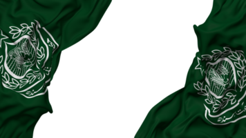 sind drapeau tissu vague bannière dans le coin avec bosse et plaine texture, isolé, 3d le rendu png