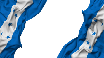 Honduras Flag Cloth Wave Banner in the Corner with Bump and Plain Texture, Isolated, 3D Rendering png