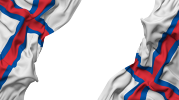 Faeröer eilanden vlag kleding Golf banier in de hoek met buil en duidelijk textuur, geïsoleerd, 3d renderen png