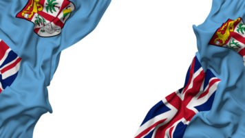 fiji vlag kleding Golf banier in de hoek met buil en duidelijk textuur, geïsoleerd, 3d renderen png