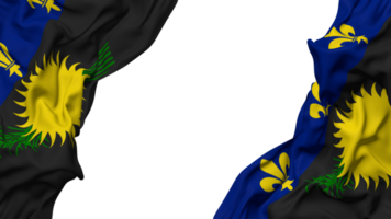 guadeloupe flagga trasa Vinka baner i de hörn med stöta och enkel textur, isolerat, 3d tolkning png