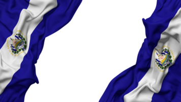 El Salvador Flag Cloth Wave Banner in the Corner with Bump and Plain Texture, Isolated, 3D Rendering png