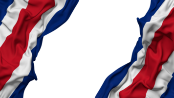 costa rica drapeau tissu vague bannière dans le coin avec bosse et plaine texture, isolé, 3d le rendu png