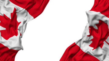 Canada Flag Cloth Wave Banner in the Corner with Bump and Plain Texture, Isolated, 3D Rendering png