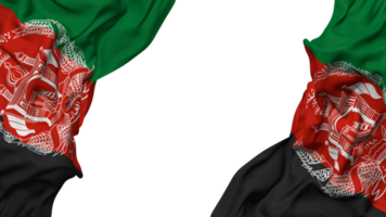 Afghanistan Flagge Stoff Welle Banner im das Ecke mit stoßen und einfach Textur, isoliert, 3d Rendern png