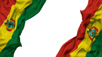 Bolivia Flag Cloth Wave Banner in the Corner with Bump and Plain Texture, Isolated, 3D Rendering png