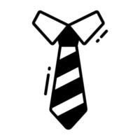 Long piece of cloth that knotted around the neck, fashion necktie vector