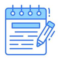 Trendy vector design of notepad, writing pad concept