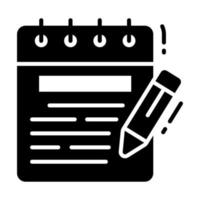 Trendy vector design of notepad, writing pad concept