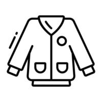 Winter season mens apparel, vector icon of jacket in modern style