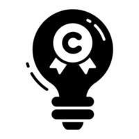 Idea bulb with copyright badge vector design of intellectual property