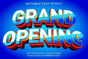 grandioso apertura editable 3d texto efecto vector