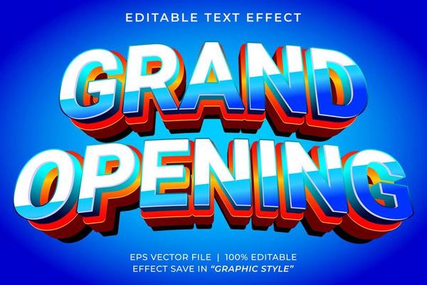 Grand Opening Editable 3D Text Effect