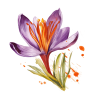 Saffron flower watercolor. png