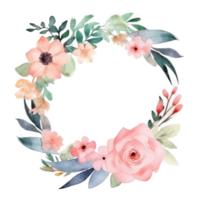 aquarelle floral couronne Cadre Contexte. png